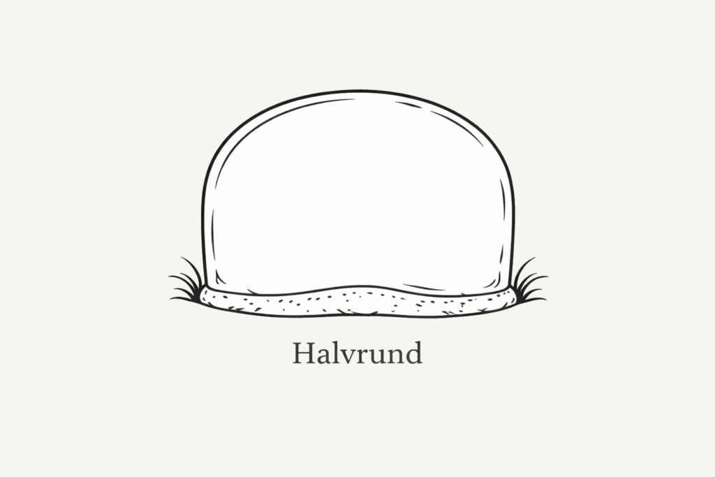 Gravstens form kaldet Halvrund