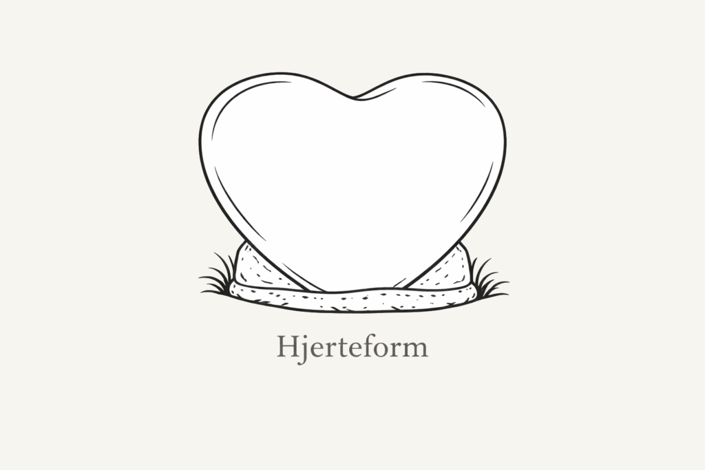 Gravstens form kaldet Hjerteform